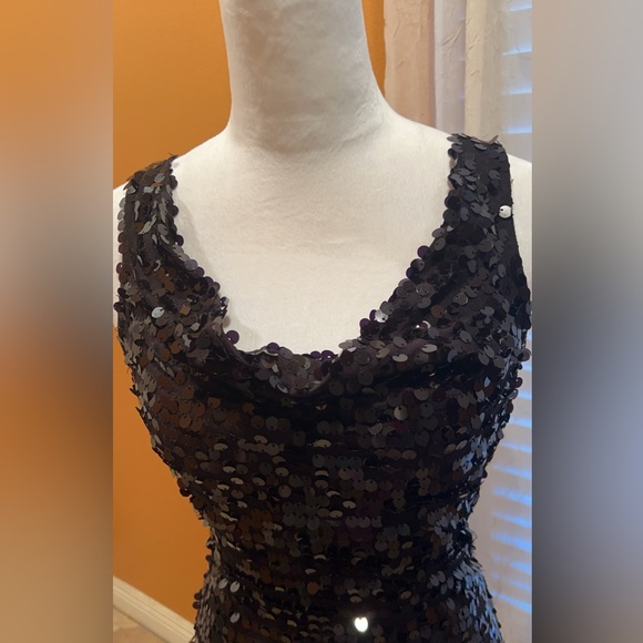 Guess | Women’s Black Sequined Evening Dress Size Small Sleeveless - Picture 4 of 8